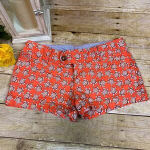 Red Camel Sea Turtle print coral shorts 98% cotton
